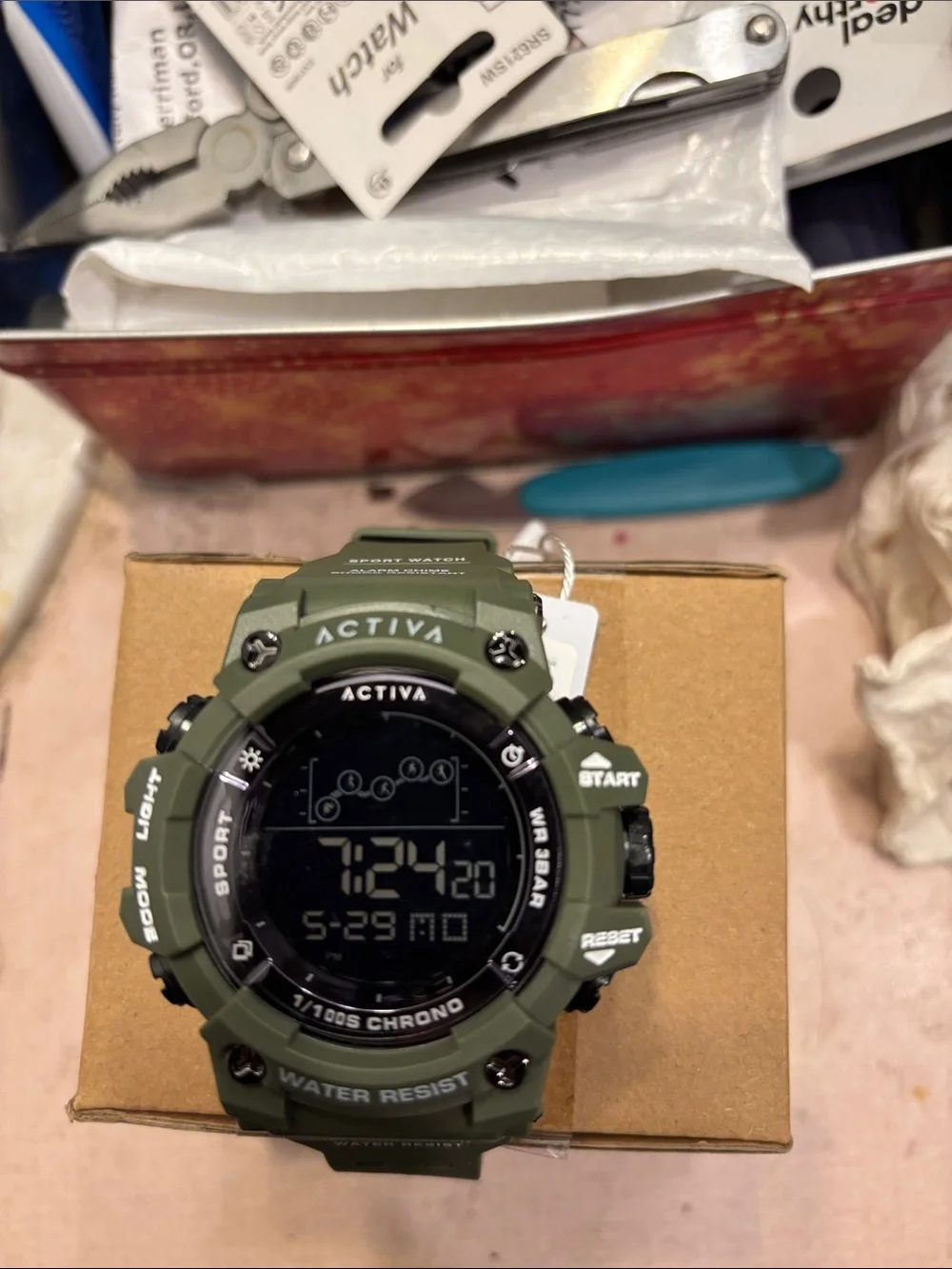Ativa Olive Green Digital Sport Watch with Black Dial